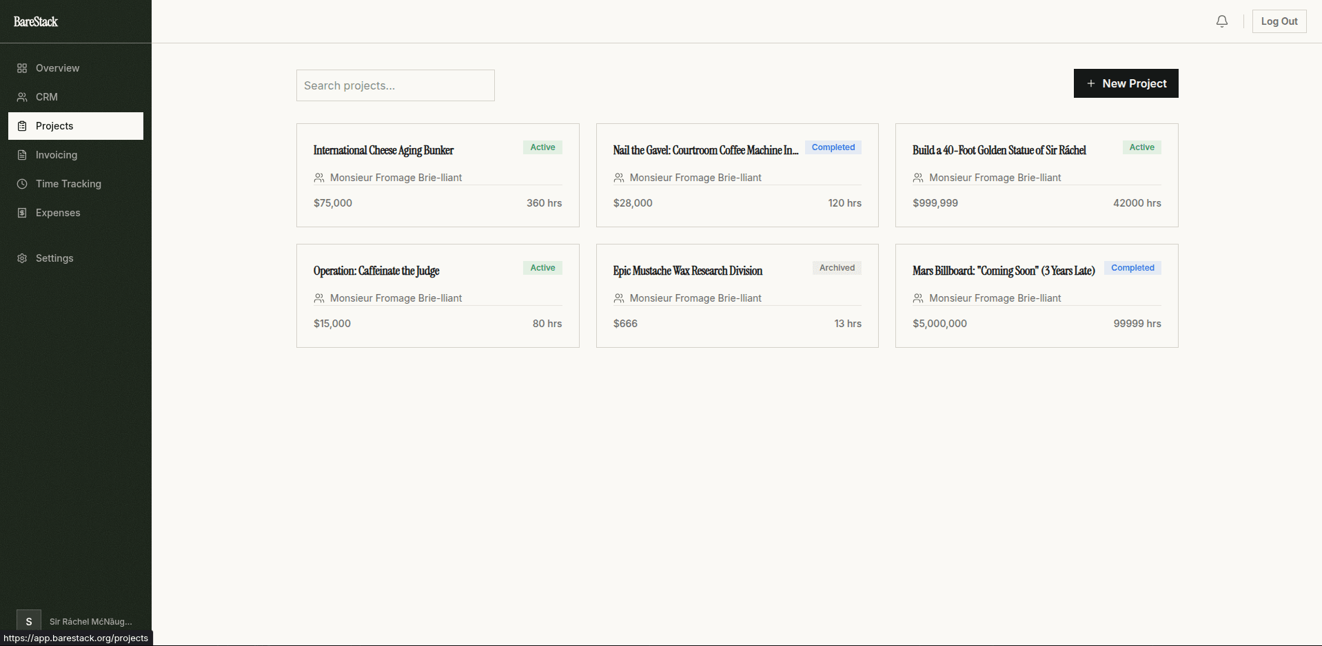 PROJECTS — BareStack screenshot