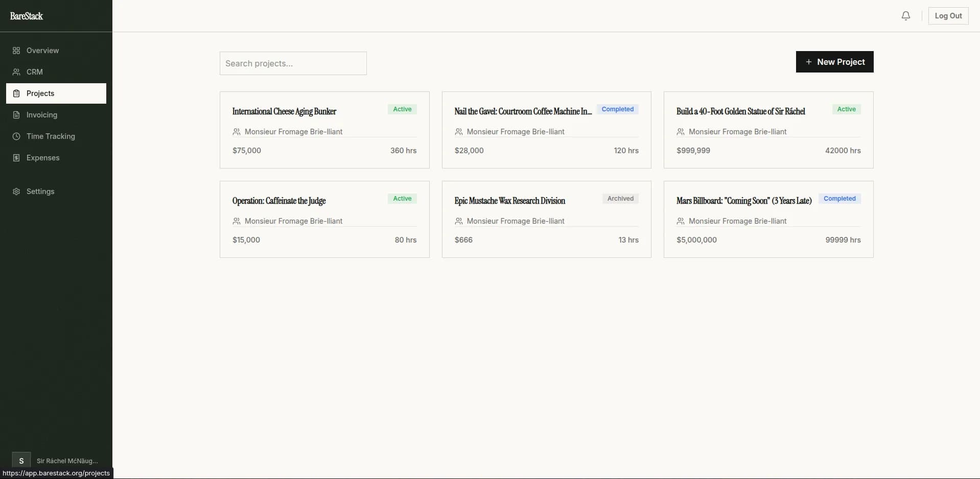 PROJECTS — BareStack screenshot